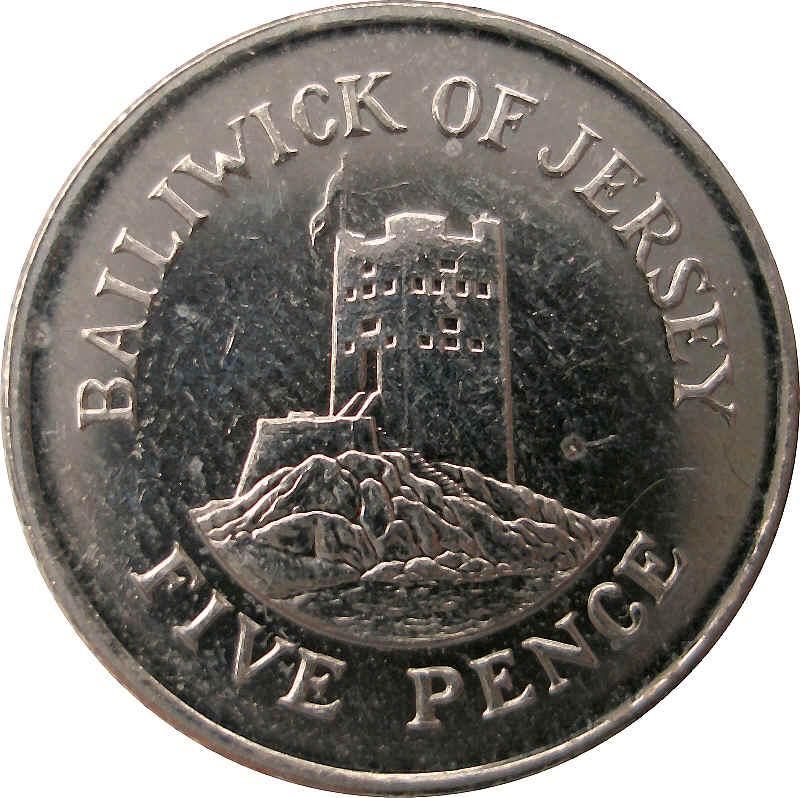 Jersey Coin Islander 5 Pence | Queen Elizabeth II | Seymour Tower | KM105 | 1998 - 2012