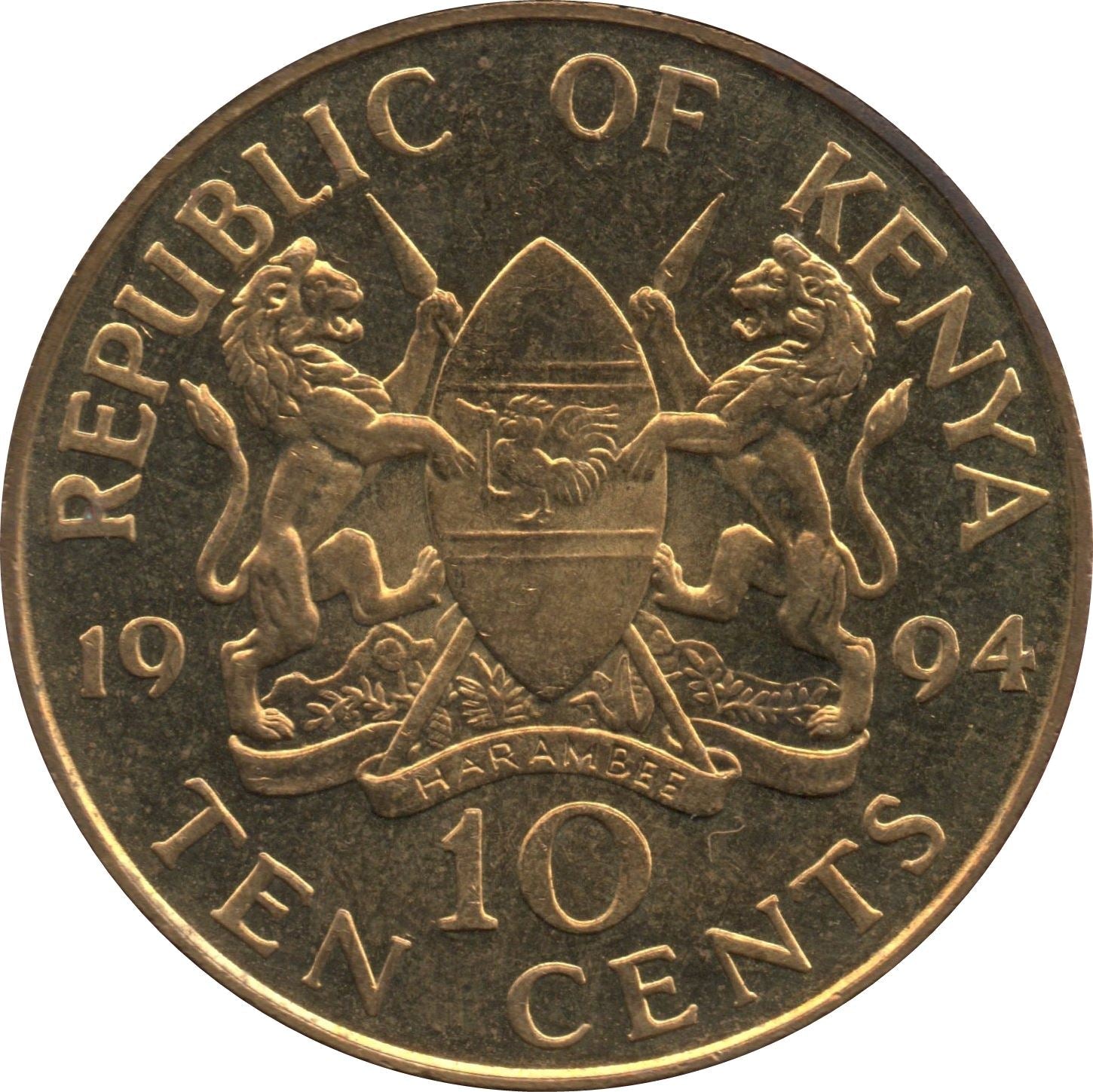 Kenya | 10 Cents Coin | East African Shield | KM18a | 1994