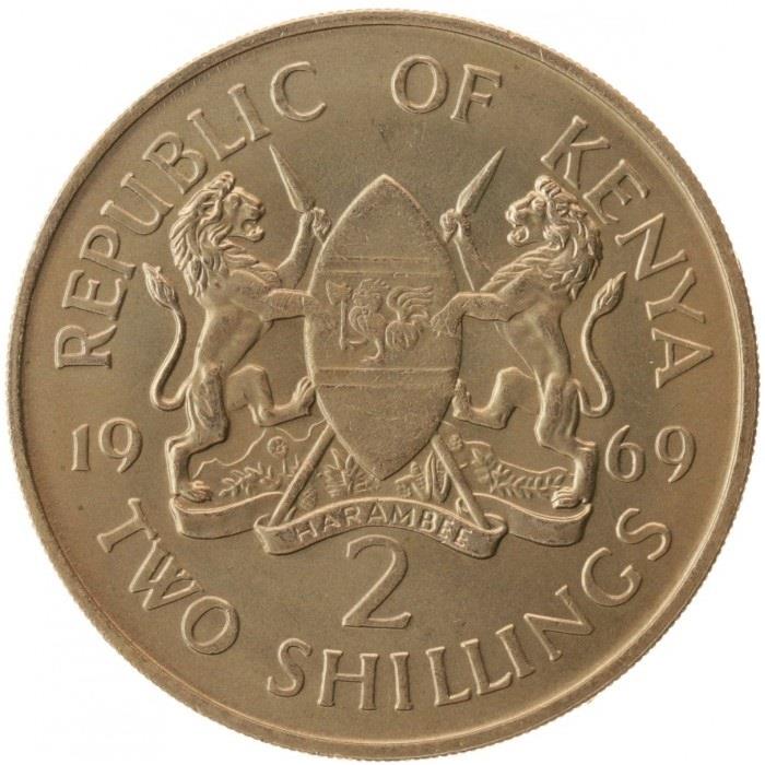 Kenya | 2 Shillings Coin | KM15 | 1969 - 1973