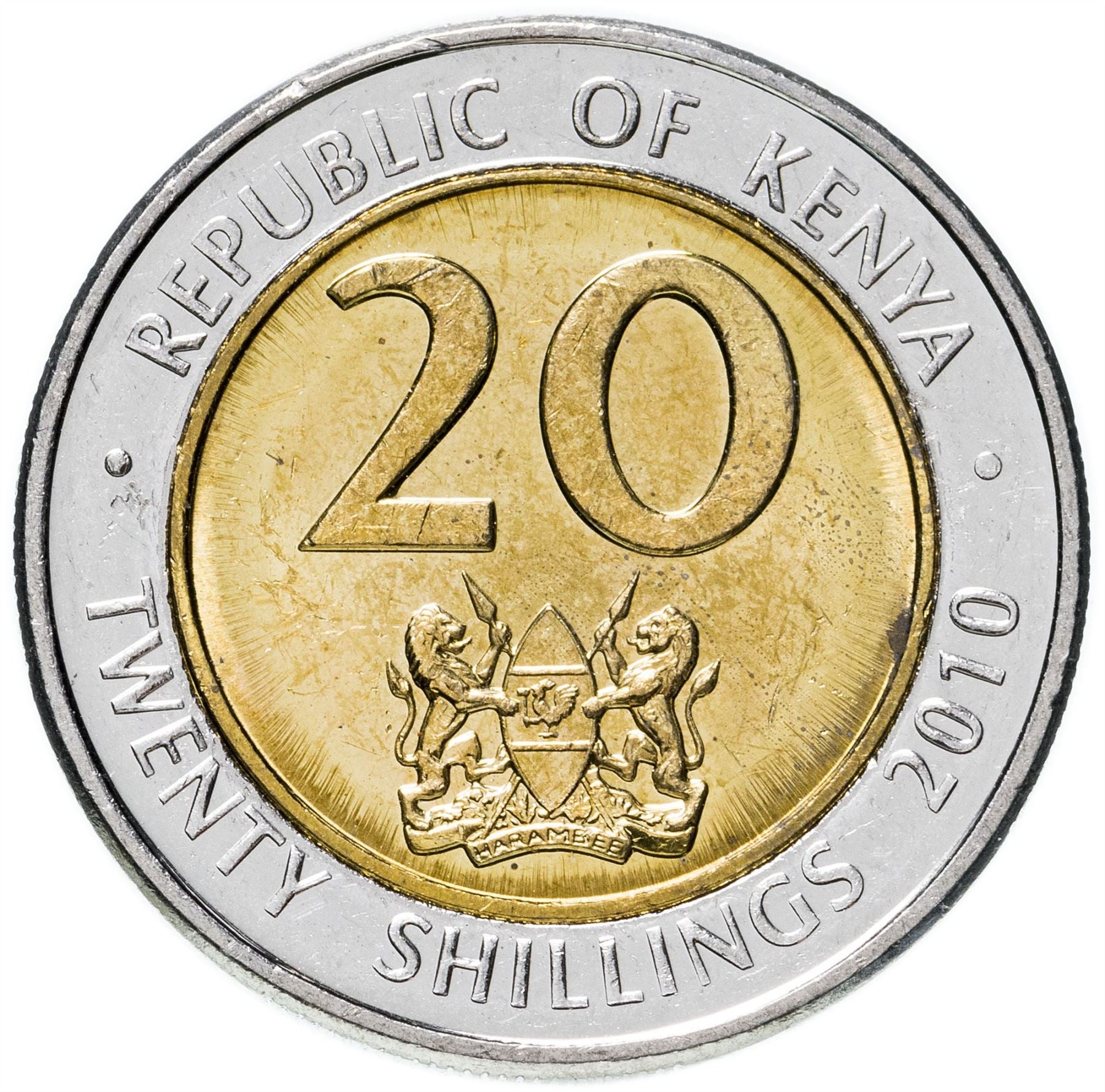 Kenya 20 Shillings | Mzee Jomo Kenyatta Coin | KM36.2 | 2010