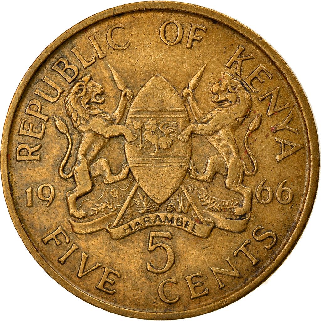 Kenya 5 Cents | Mzee Jomo Kenyatta Coin | KM1 | 1966 - 1968