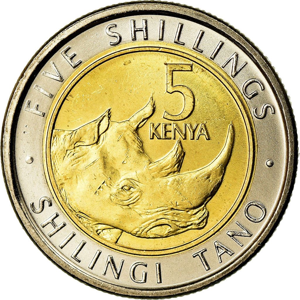 Kenya 5 Shillings Rhino Coin | KM46 | 2018