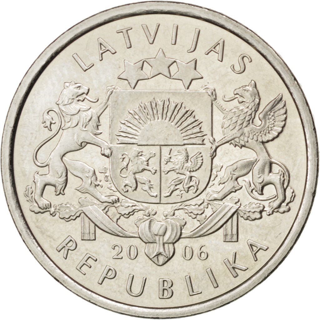 Latvia Coin Latvian 1 Lats | Pinecone | KM74 | 2006