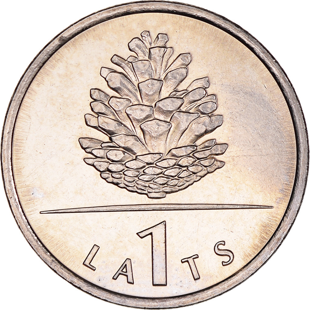 Latvia Coin Latvian 1 Lats | Pinecone | KM74 | 2006