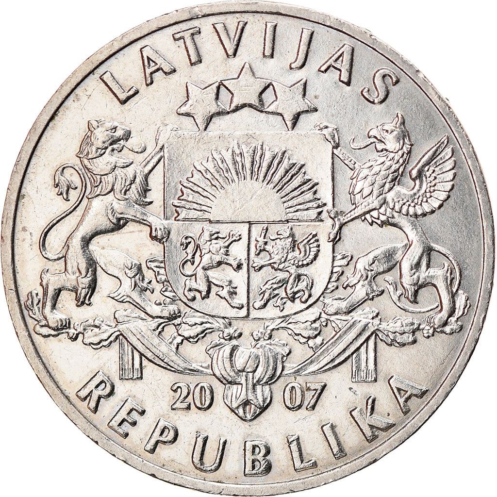 Latvia Coin Latvian 1 Lats | Salmon | Lion | Griffin | KM12 | 1992 - 2008