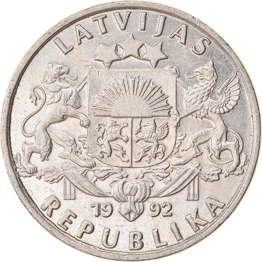 Latvia Coin Latvian 1 Lats | Salmon | Lion | Griffin | KM12 | 1992 - 2008