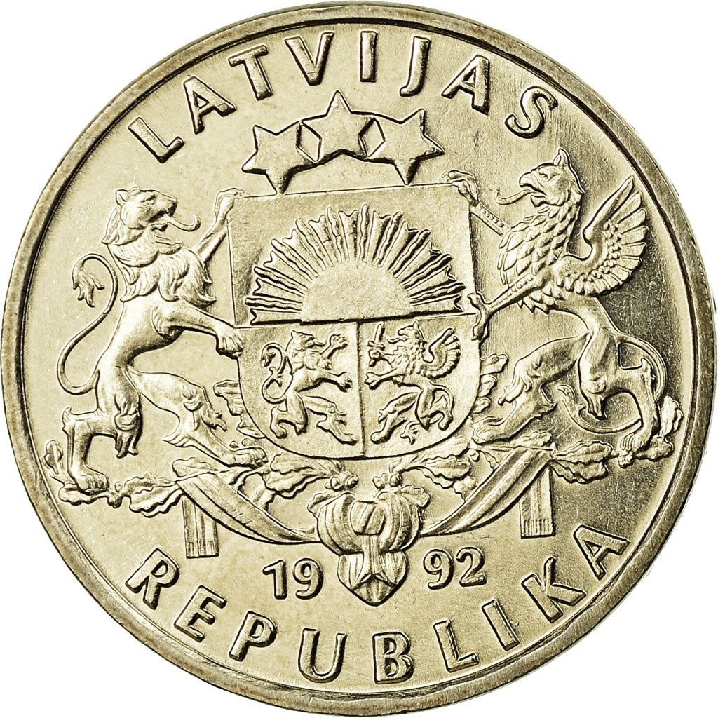 Latvia Coin Latvian 1 Lats | Salmon | Lion | Griffin | KM12 | 1992 - 2008