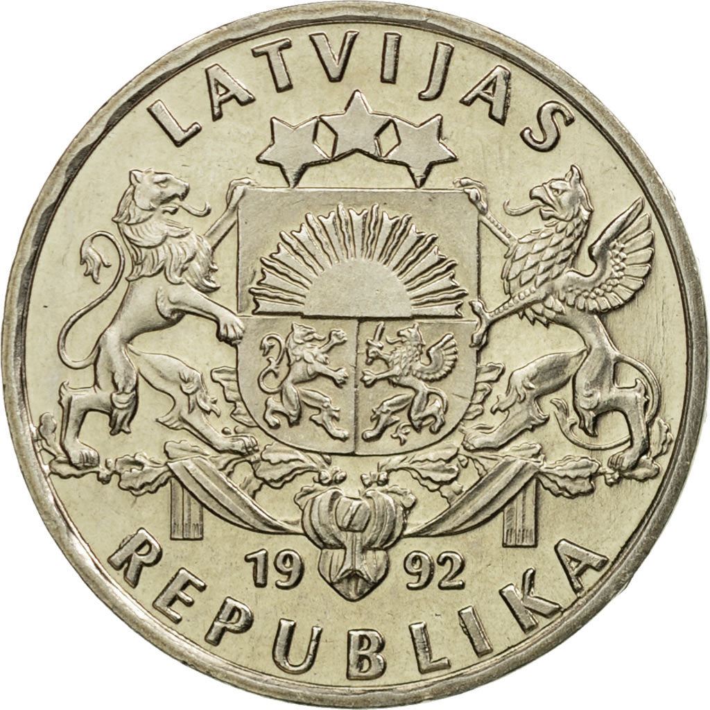 Latvia Coin Latvian 1 Lats | Salmon | Lion | Griffin | KM12 | 1992 - 2008