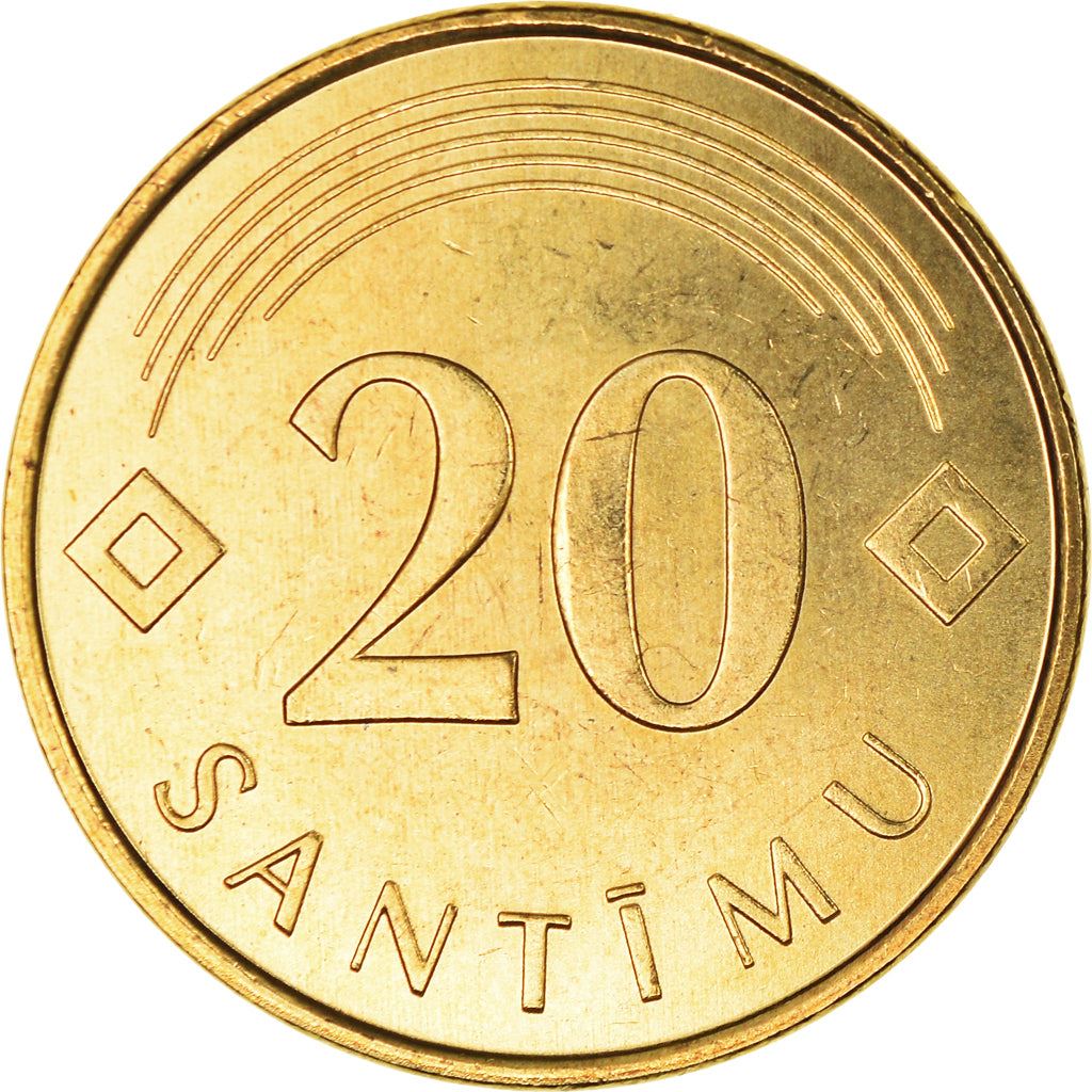 Latvia Coin Latvian 20 Santimu | KM22.1 | 1992 - 2009