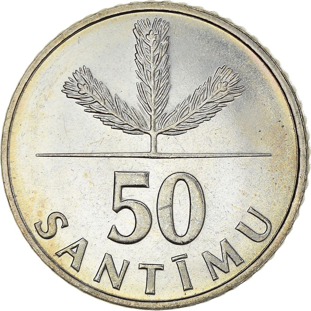 Latvia Coin Latvian 50 Santimu | Pine Tree | KM13 | 1992 - 2009