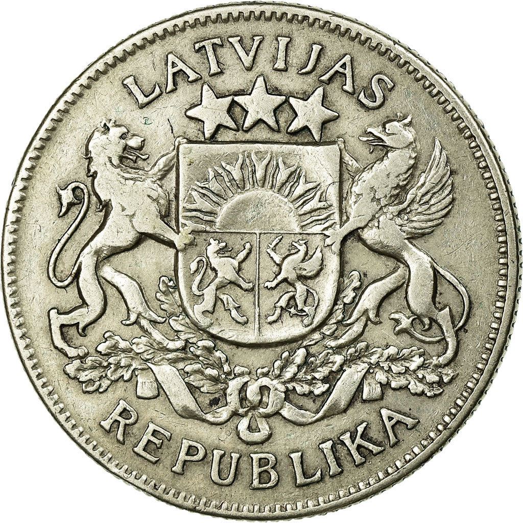 Latvian 2 Lati Coin | Silver | KM8 | 1925 - 1926