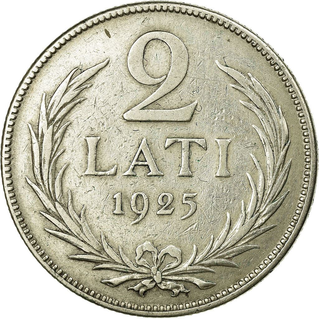 Latvian 2 Lati Coin | Silver | KM8 | 1925 - 1926