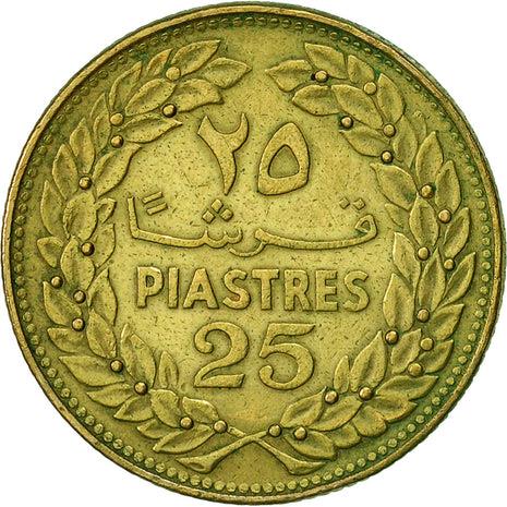 Lebanon | 25 Qirsha / Piastres Coin | Cedar Tree | KM27.1 | 1968 - 1975