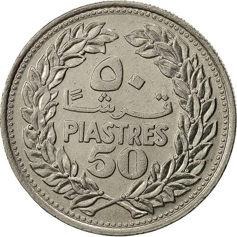 Lebanon | 50 Qirsha / Piastres Coin | Cedar Tree | KM28.1 | 1968 - 1978