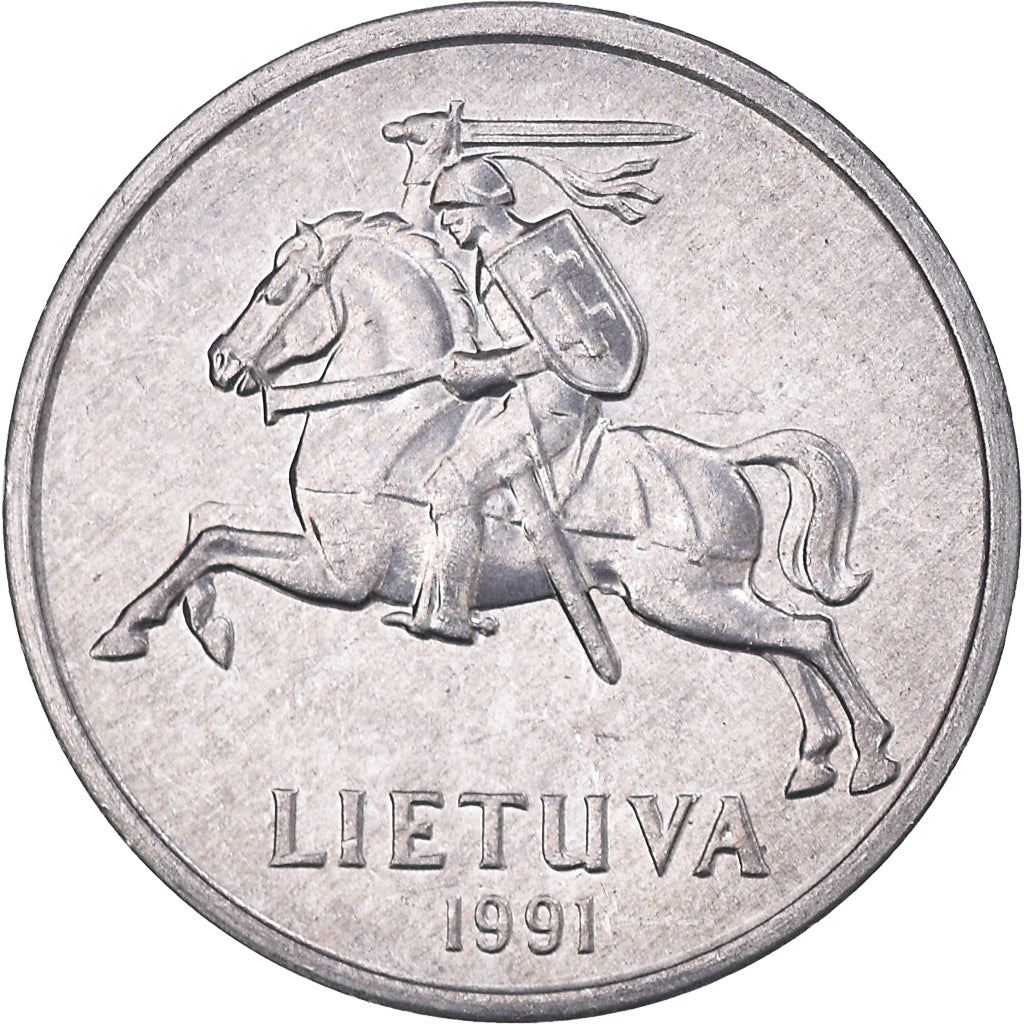 Lithuania Coin Lithuanian 1 Centas | Vytis | Horse | Knight | KM85 | 1991