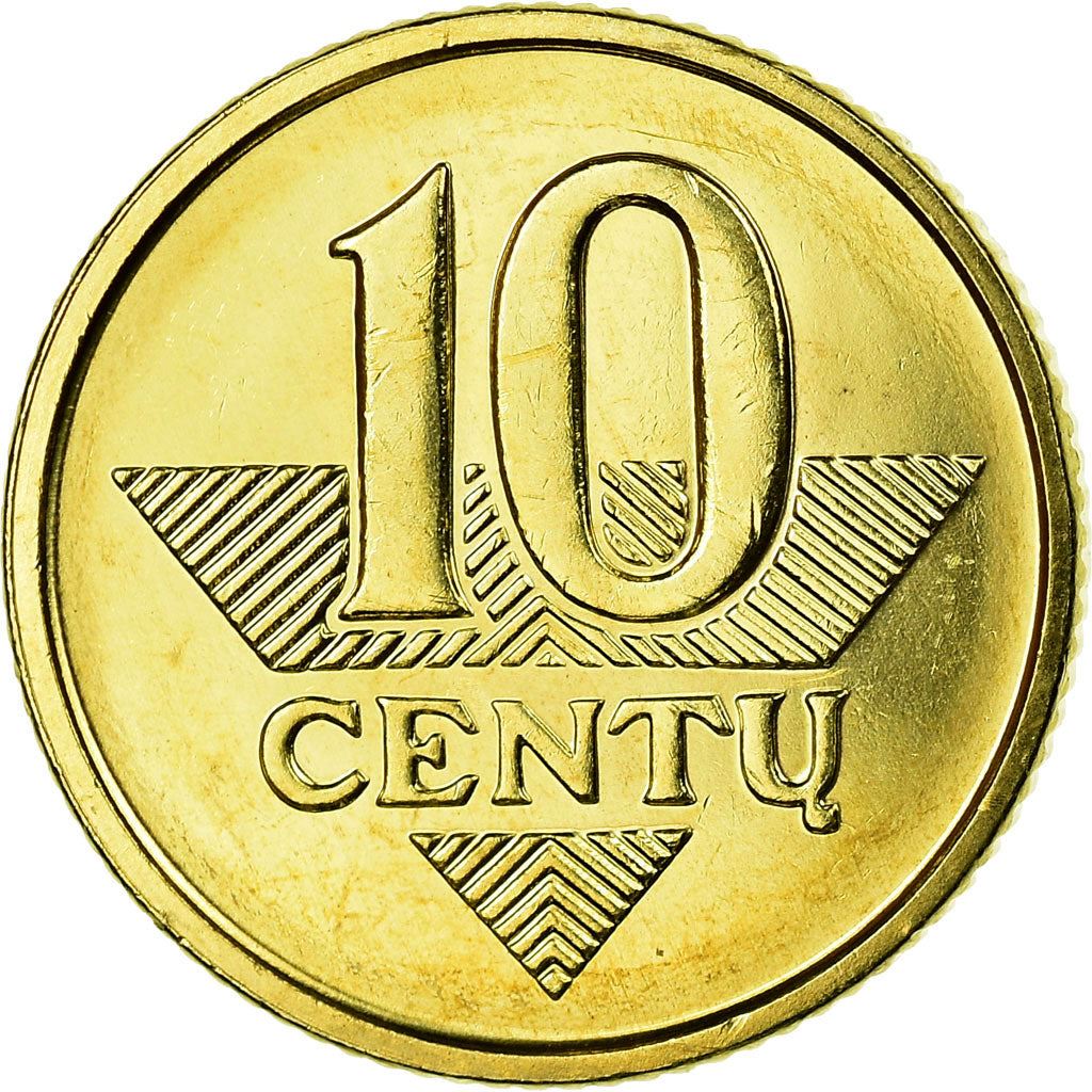 Lithuania Coin Lithuanian 10 Centų | Vytis | Knight | Horse | KM106 | 1997 - 2014