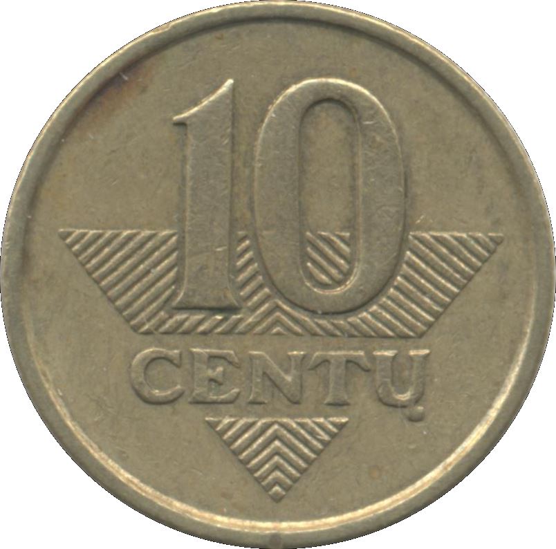 Lithuania Coin Lithuanian 10 Centų | Vytis | Knight | Horse | KM106 | 1997 - 2014