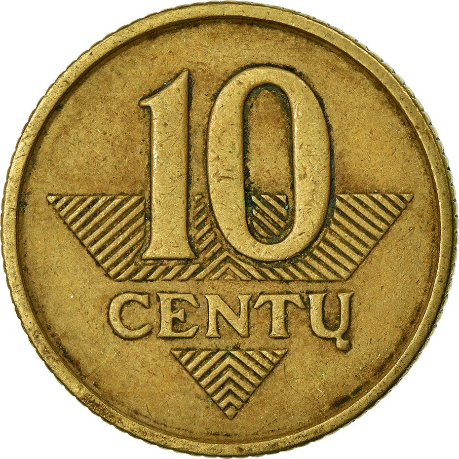 Lithuania Coin Lithuanian 10 Centų | Vytis | Knight | Horse | KM106 | 1997 - 2014