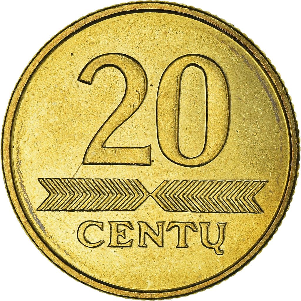 Lithuania Coin Lithuanian 20 Centų | Vytis | Knight | Horse | KM107 | 1997 - 2014