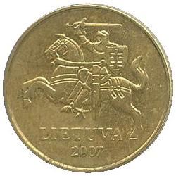 Lithuania Coin Lithuanian 20 Centų | Vytis | Knight | Horse | KM107 | 1997 - 2014