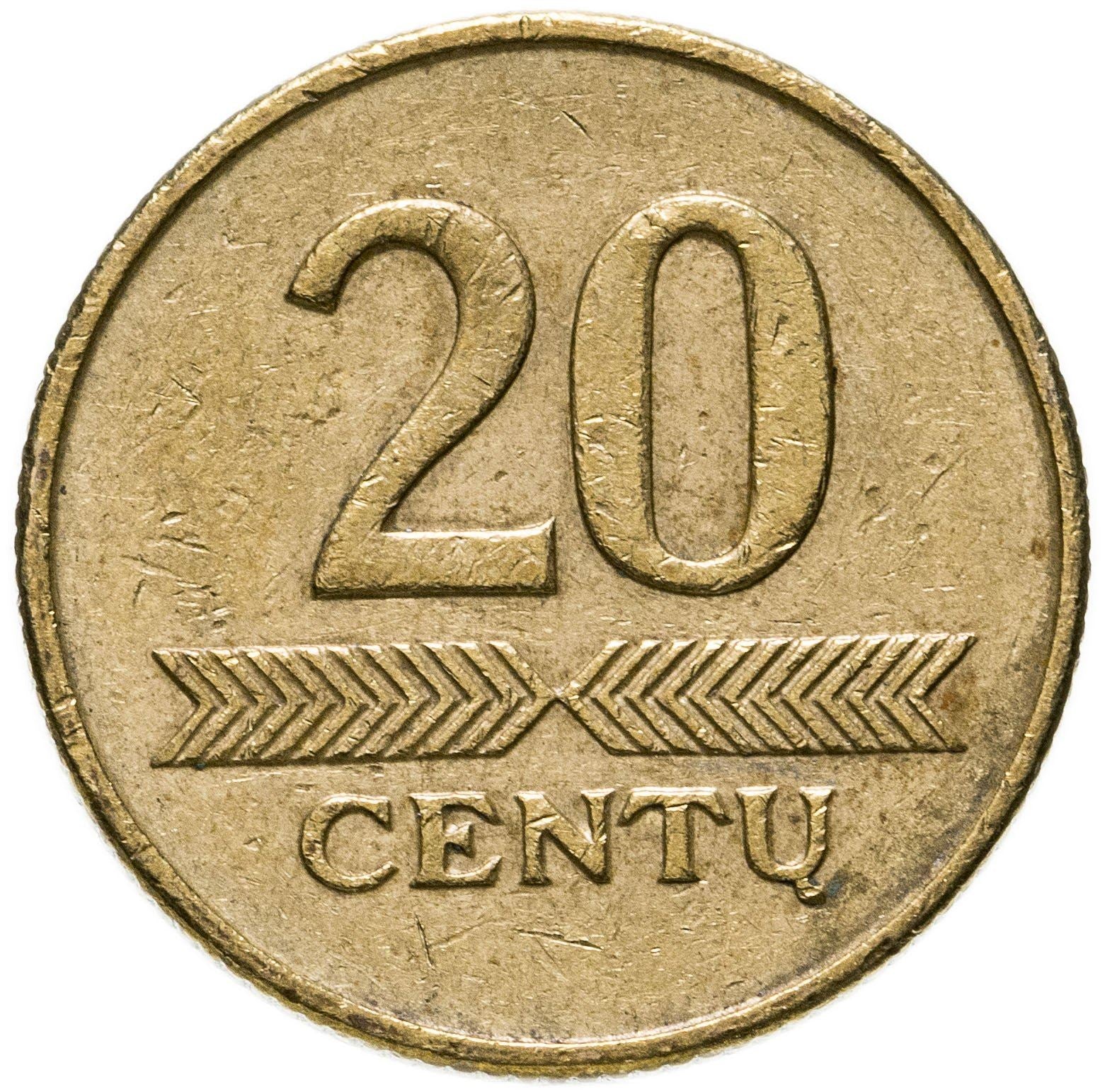 Lithuania Coin Lithuanian 20 Centų | Vytis | Knight | Horse | KM107 | 1997 - 2014