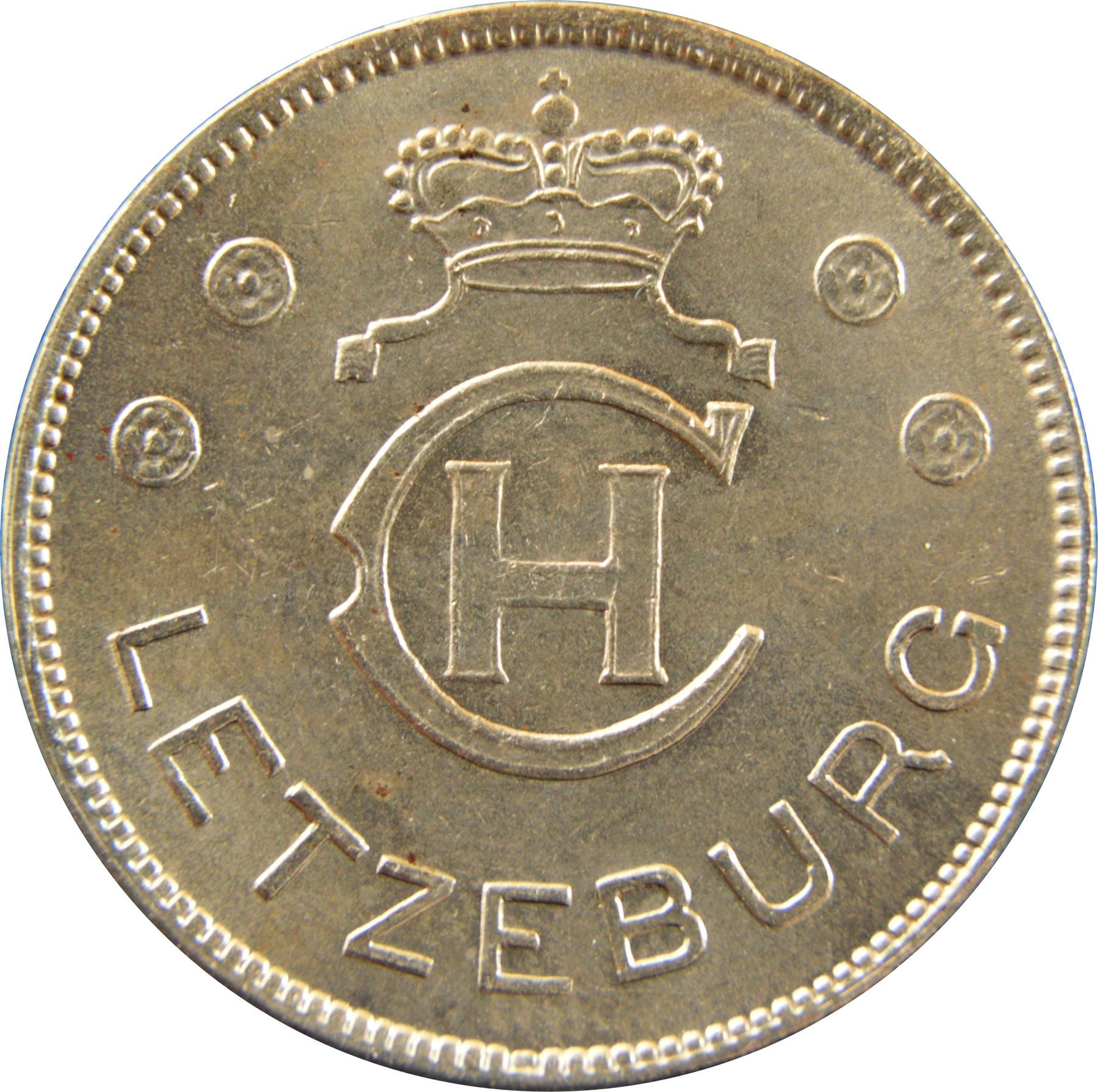 Luxembourg | 1 Franc Coin | Charlotte | KM44 | 1939