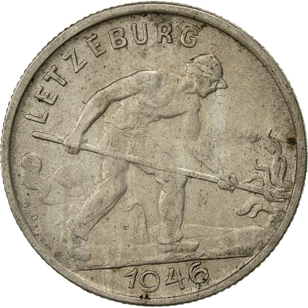 Luxembourg | 1 Franc Coin | Charlotte | KM46.1 | 1946 - 1947