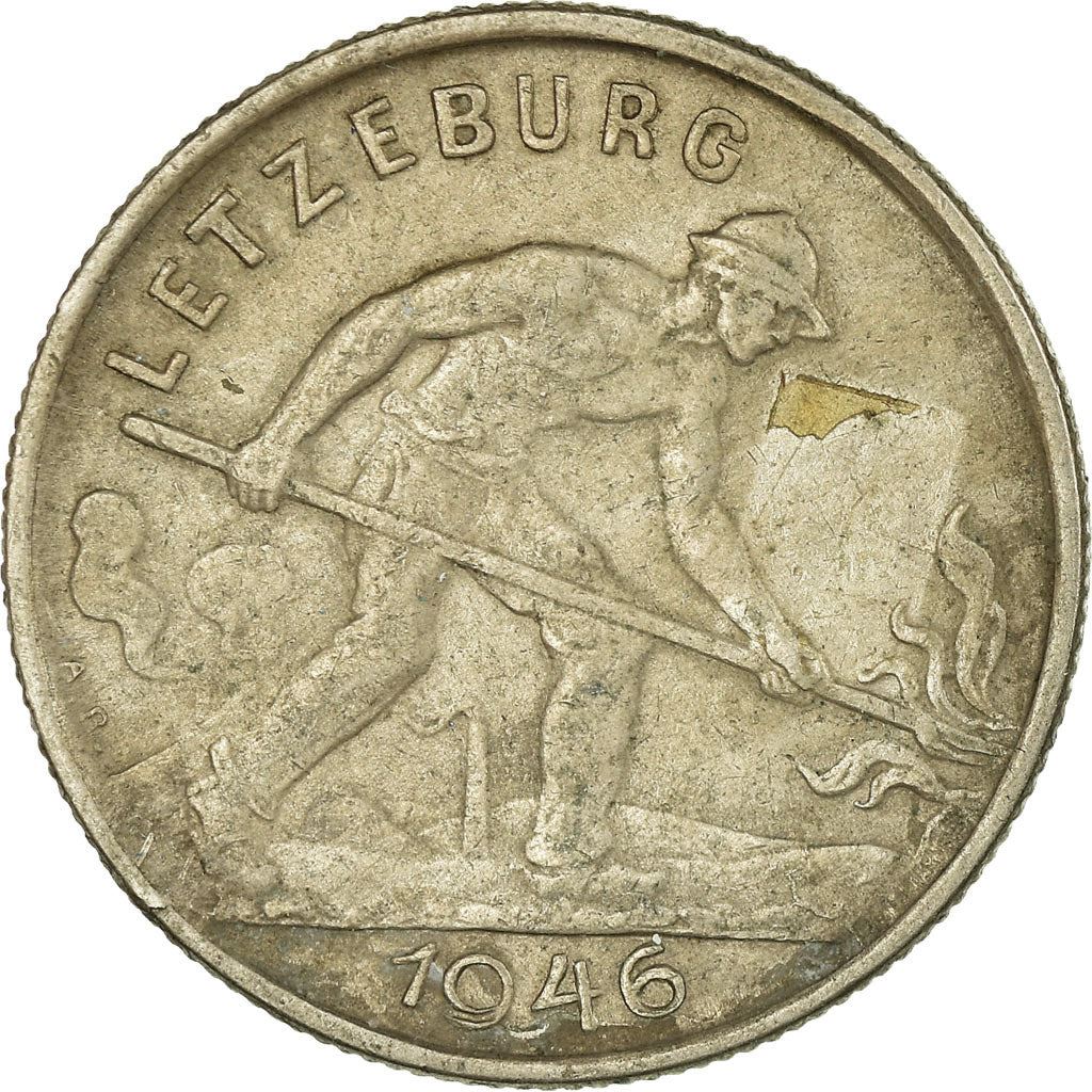 Luxembourg | 1 Franc Coin | Charlotte | KM46.1 | 1946 - 1947