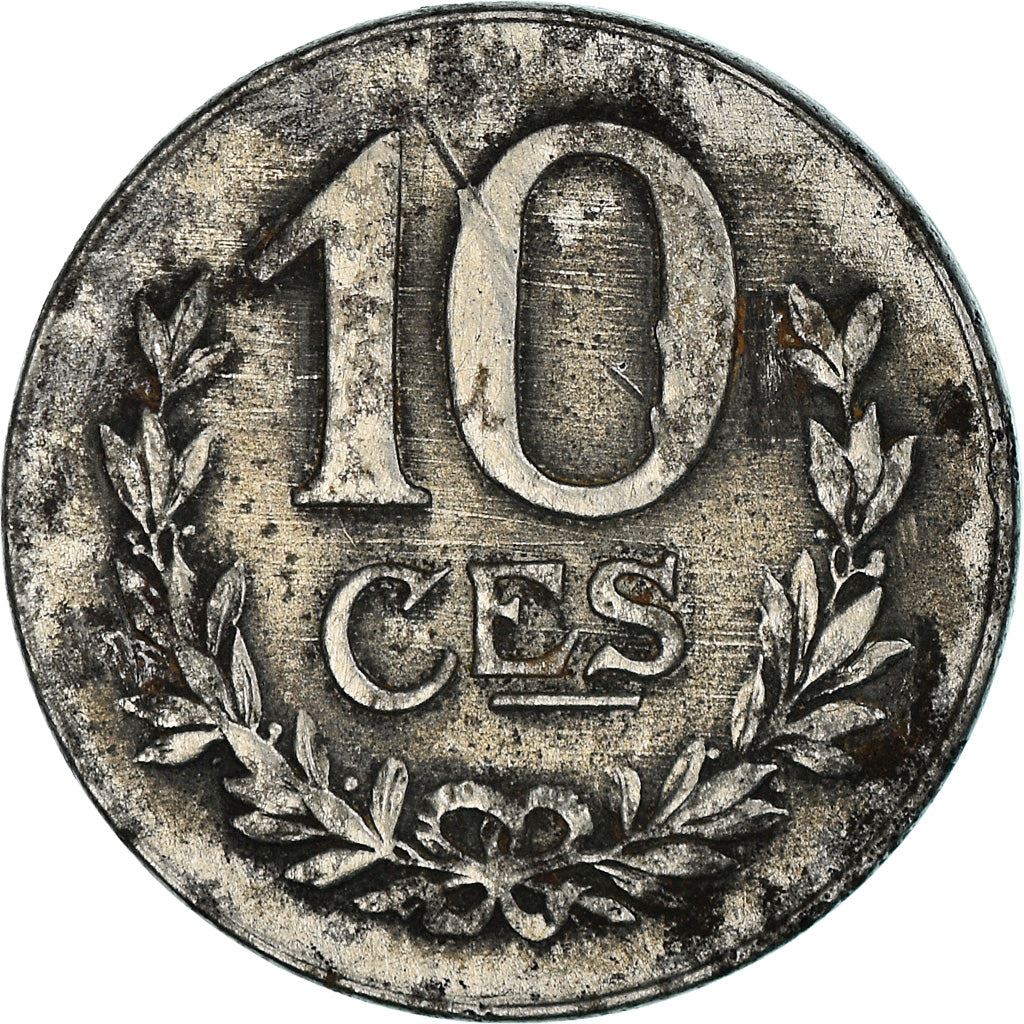 Luxembourg 10 Centimes Coin | Marie Adelaide | Charlotte Iron | KM31 | 1918 - 1923