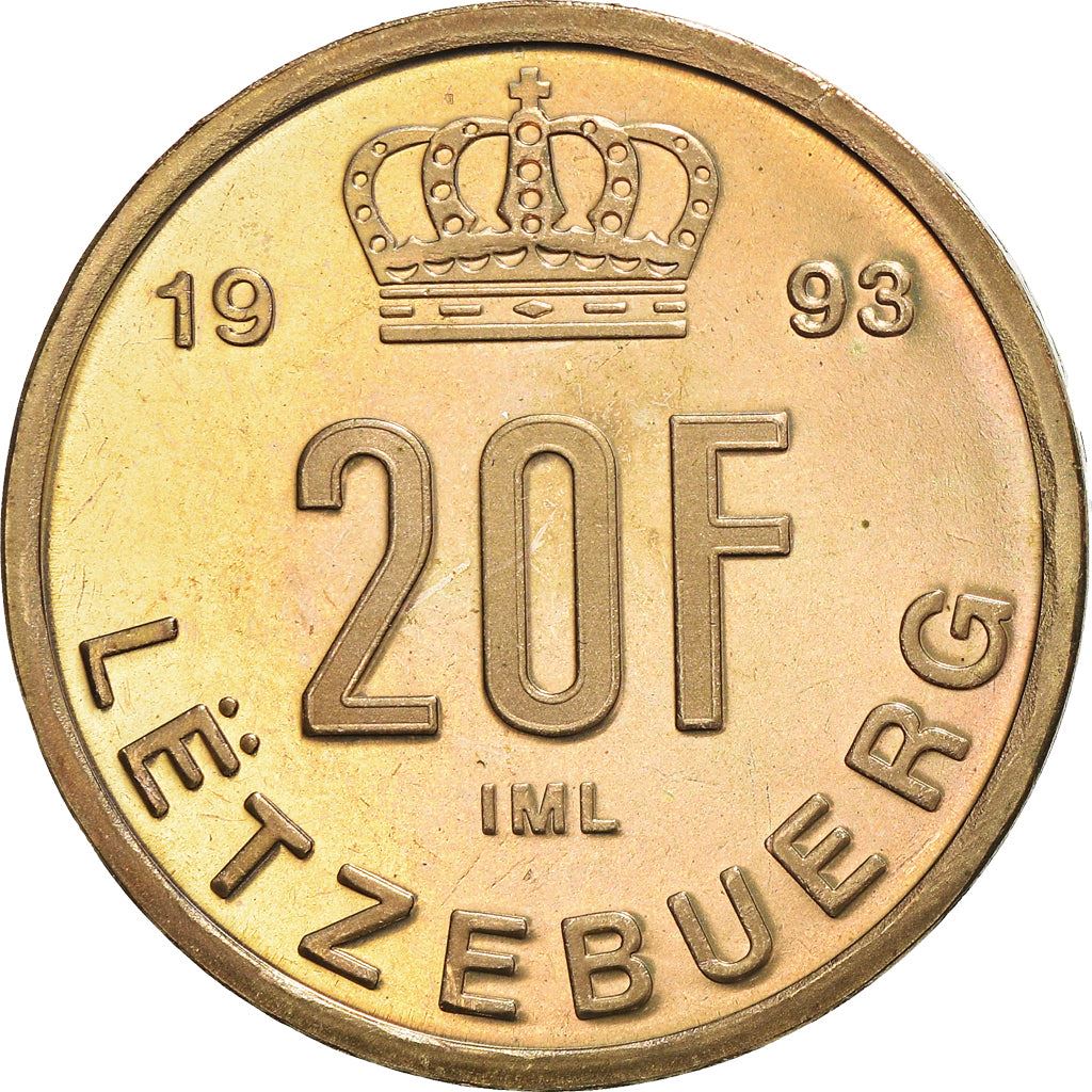 Luxembourg | 20 Francs Coin | Prince Jean | 1990 - 1995