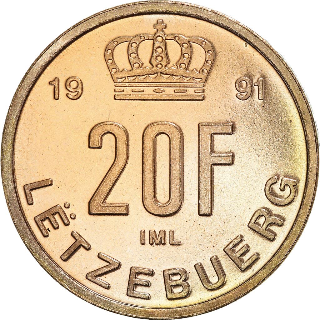 Luxembourg | 20 Francs Coin | Prince Jean | 1990 - 1995