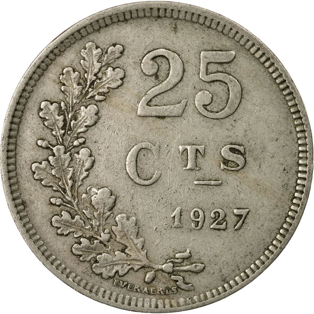 Luxembourg 25 Centimes Coin | Grand Duchess Charlotte | 1927