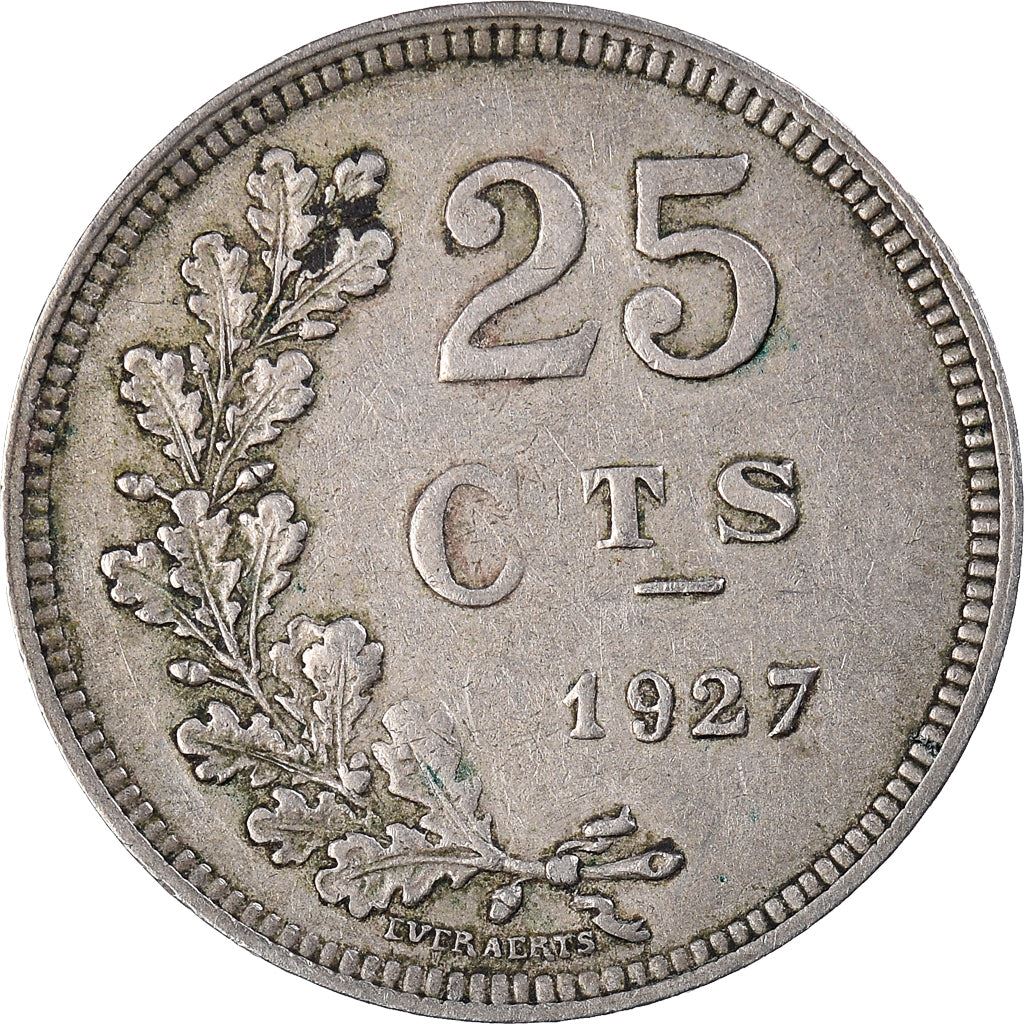 Luxembourg 25 Centimes Coin | Grand Duchess Charlotte | 1927