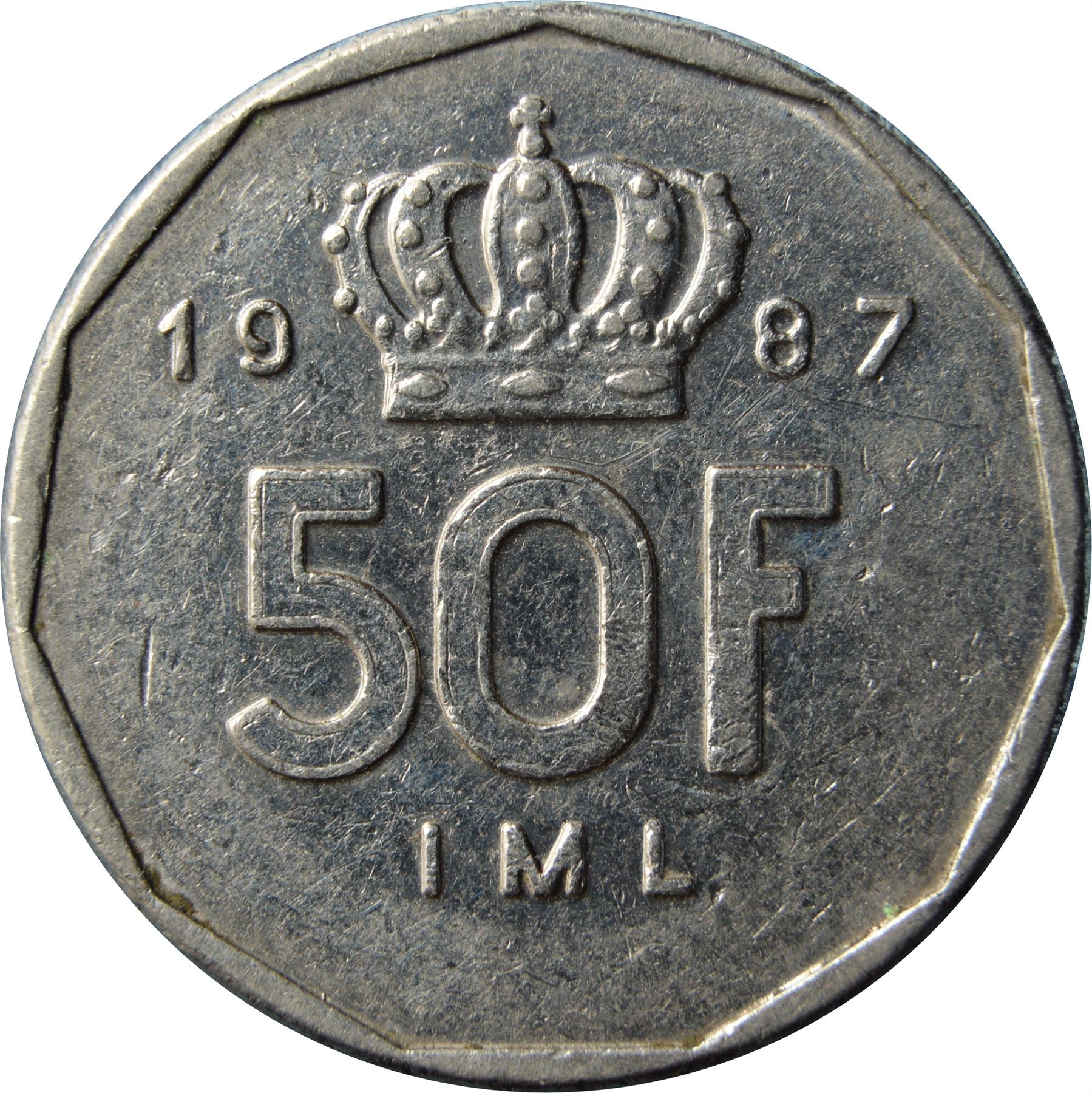 Luxembourg | 50 Francs Coin | Prince Jean | KM62 | 1987 - 1989