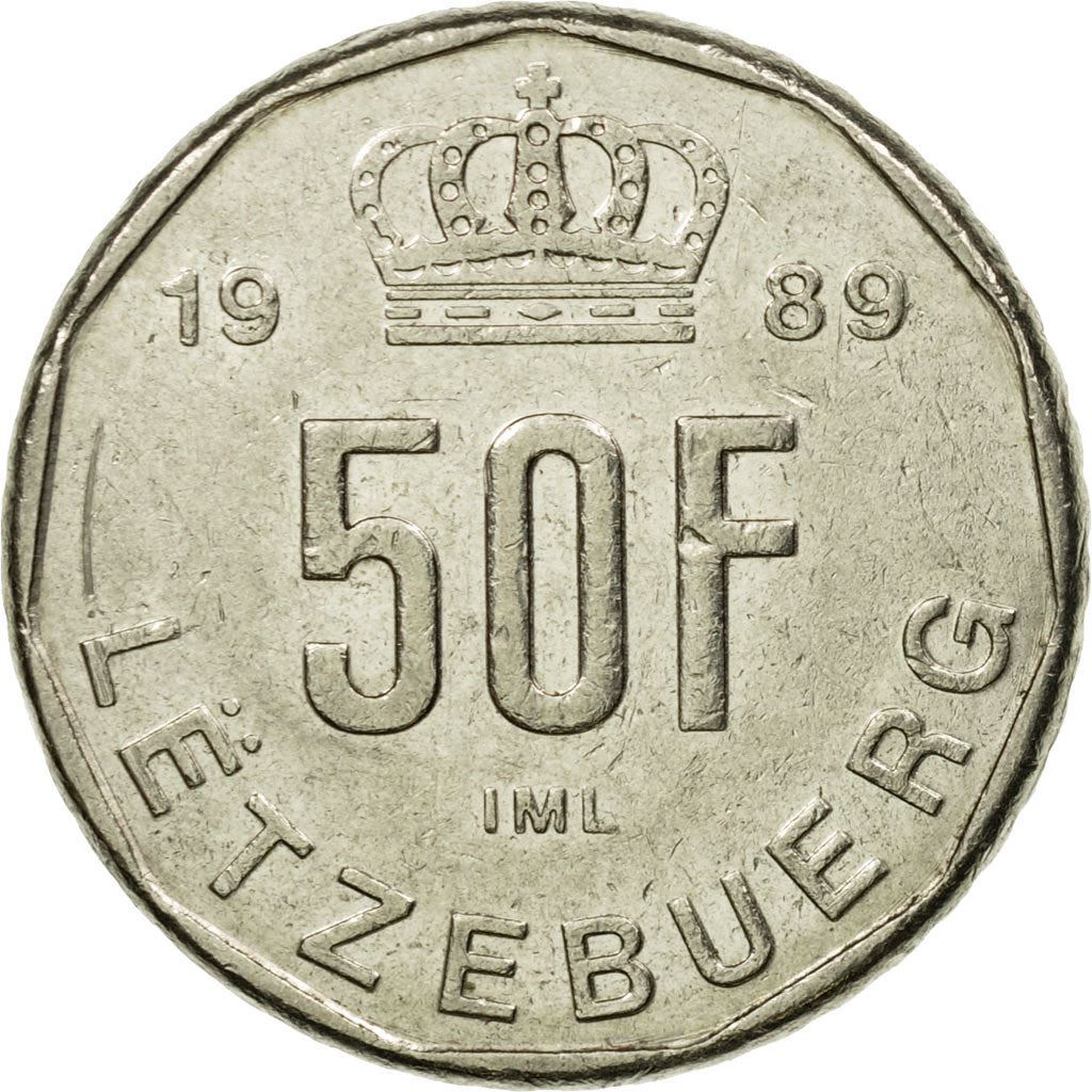 Luxembourg | 50 Francs Coin | Prince Jean | KM62 | 1987 - 1989