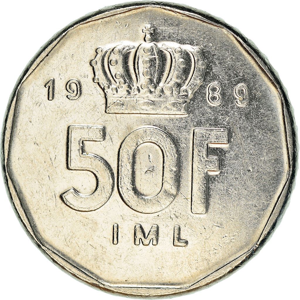 Luxembourg | 50 Francs Coin | Prince Jean | KM62 | 1987 - 1989