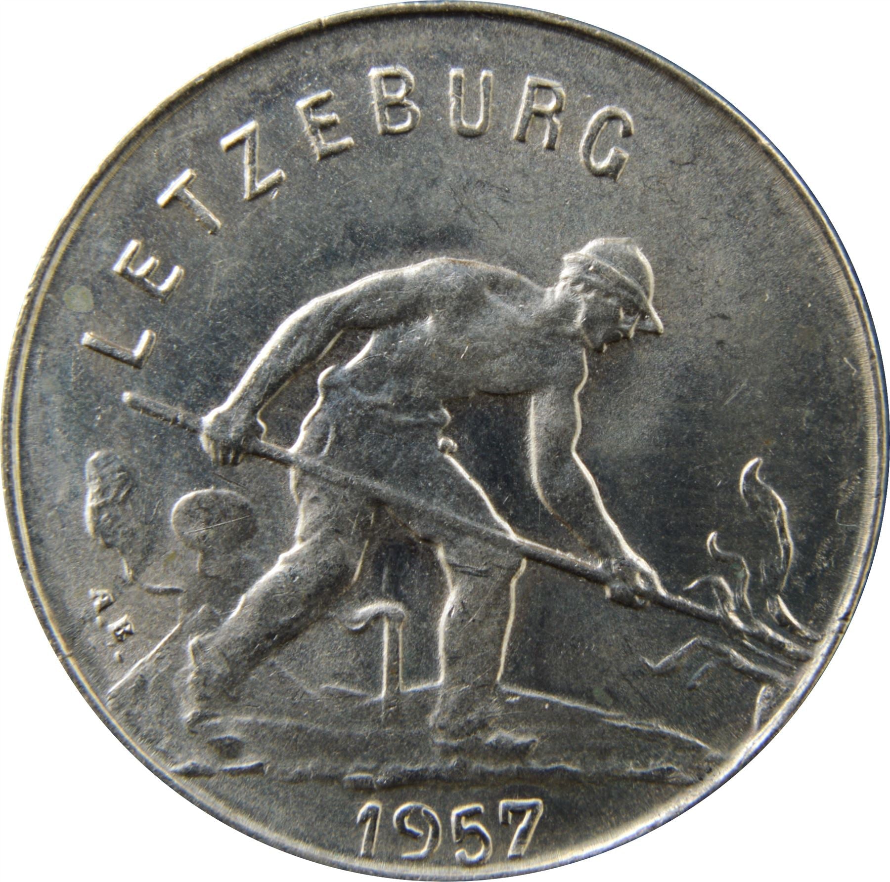 Luxembourg Coin Luxembourger 1 Franc | Charlotte | KM46.2 | 1952 - 1964