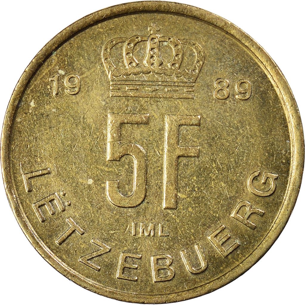 Luxembourg Coin Luxembourger 5 Francs | Prince Jean | KM65 | 1989 - 1995