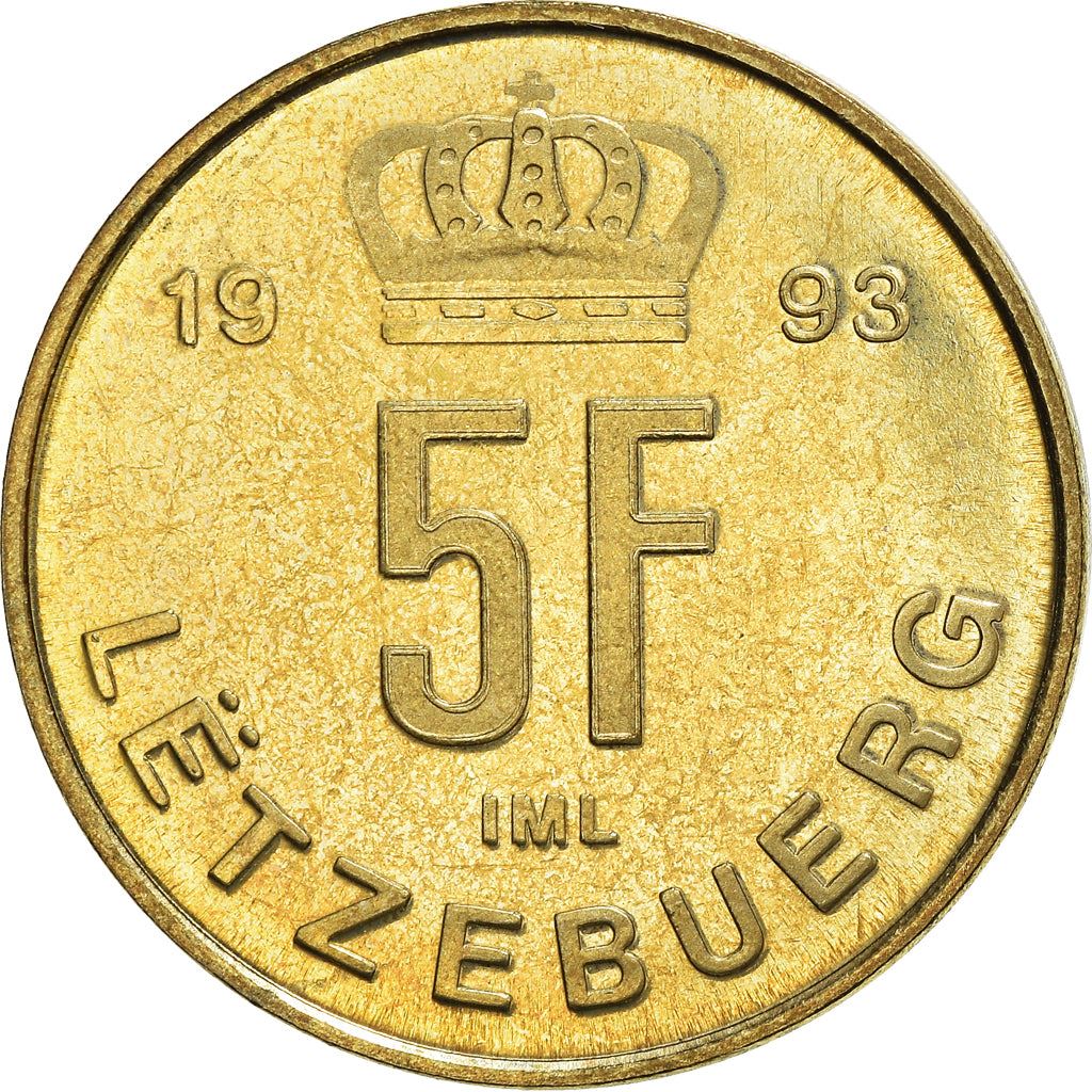 Luxembourg Coin Luxembourger 5 Francs | Prince Jean | KM65 | 1989 - 1995