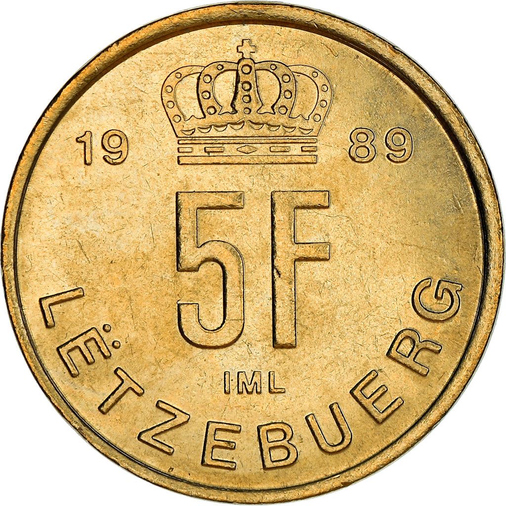 Luxembourg Coin Luxembourger 5 Francs | Prince Jean | KM65 | 1989 - 1995