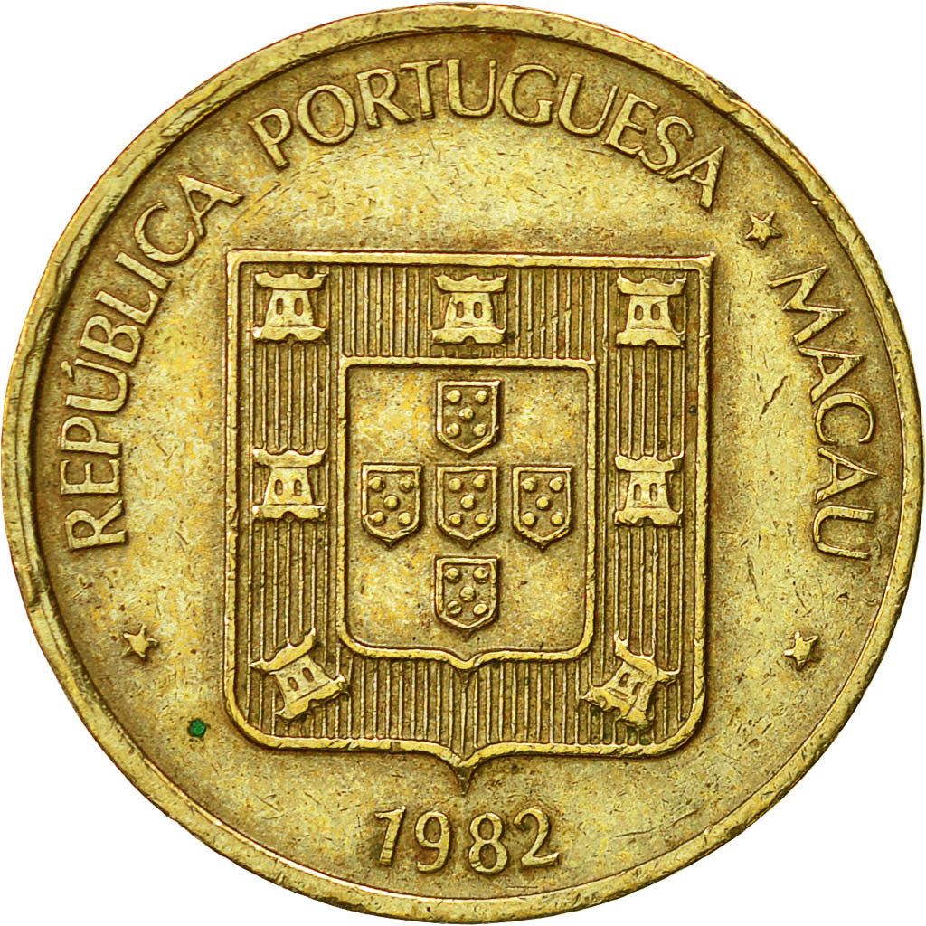 Macau | 50 Avos Coin | Escutcheon Shield | KM22 | 1982 - 1985