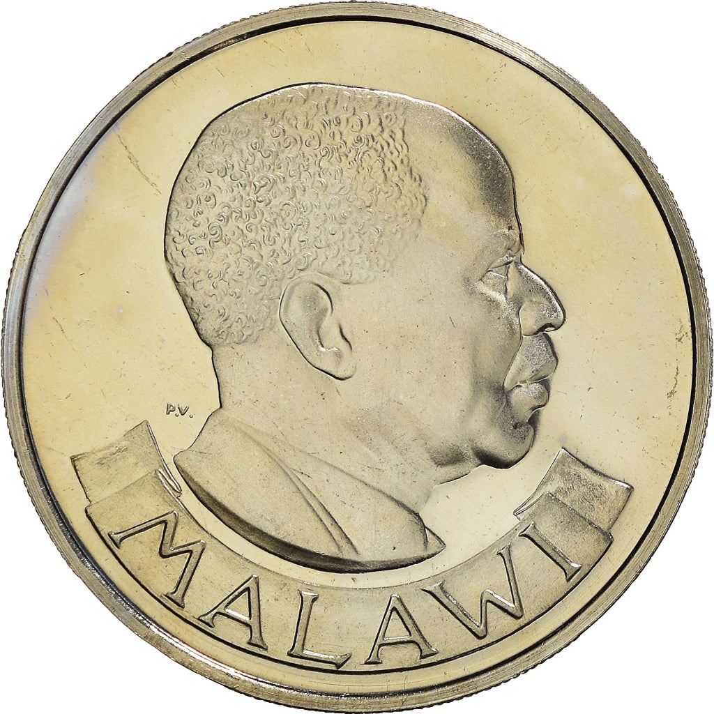 Malawi Coin Malawian 1 Florin Coin | President Hastings Banda | Elephant | KM3 | 1964