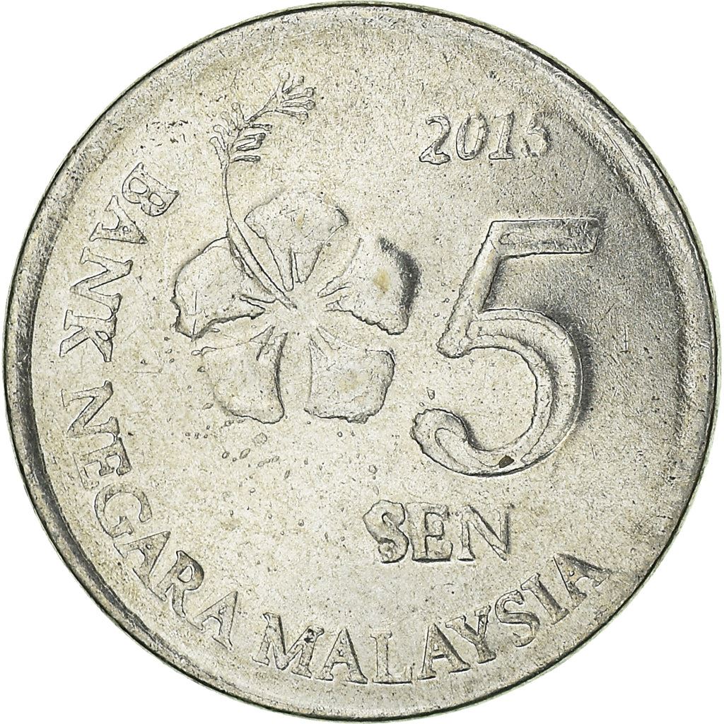 Malaysia | 5 Sen Coin | Hibiscus | Km:201 | 2011 - 2023