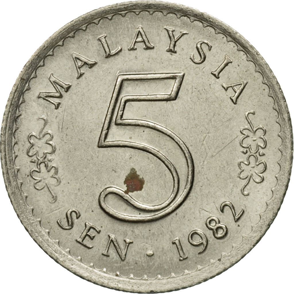 Malaysia | 5 Sen Coin | Parliament building | Km:2 | 1967 - 1988