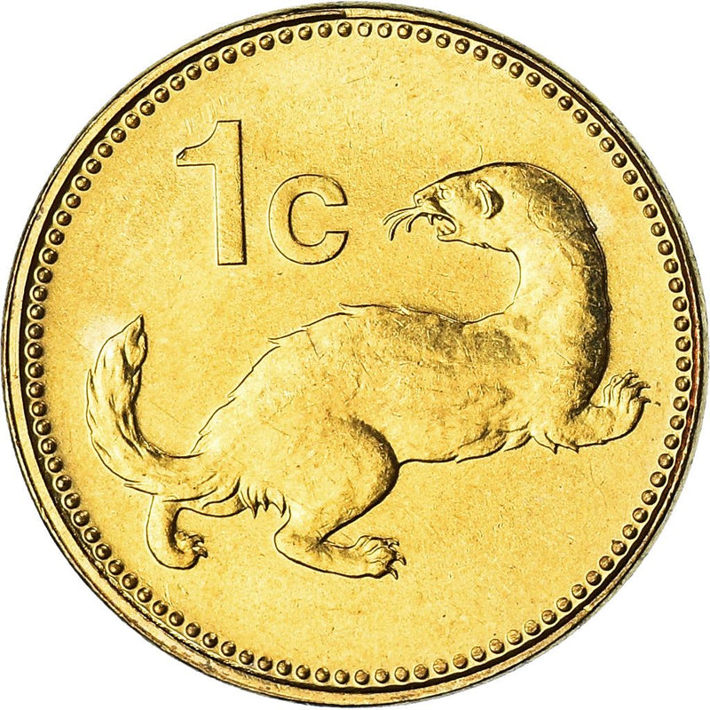 Malta Coin Maltese 1 Cent | Weasel | KM93 | 1991 - 2007