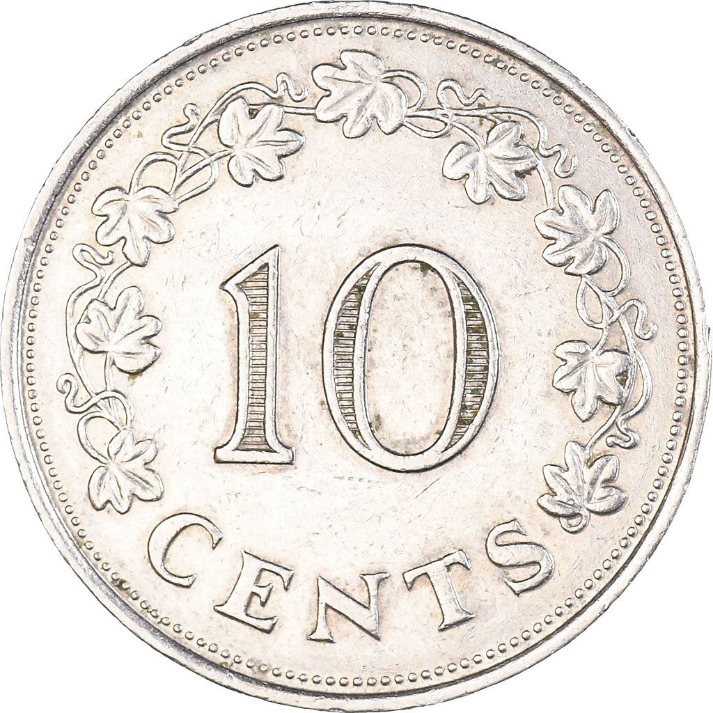 Malta Coin Maltese 10 Cents | Boat | Dolphins | KM11 | 1972 - 1981