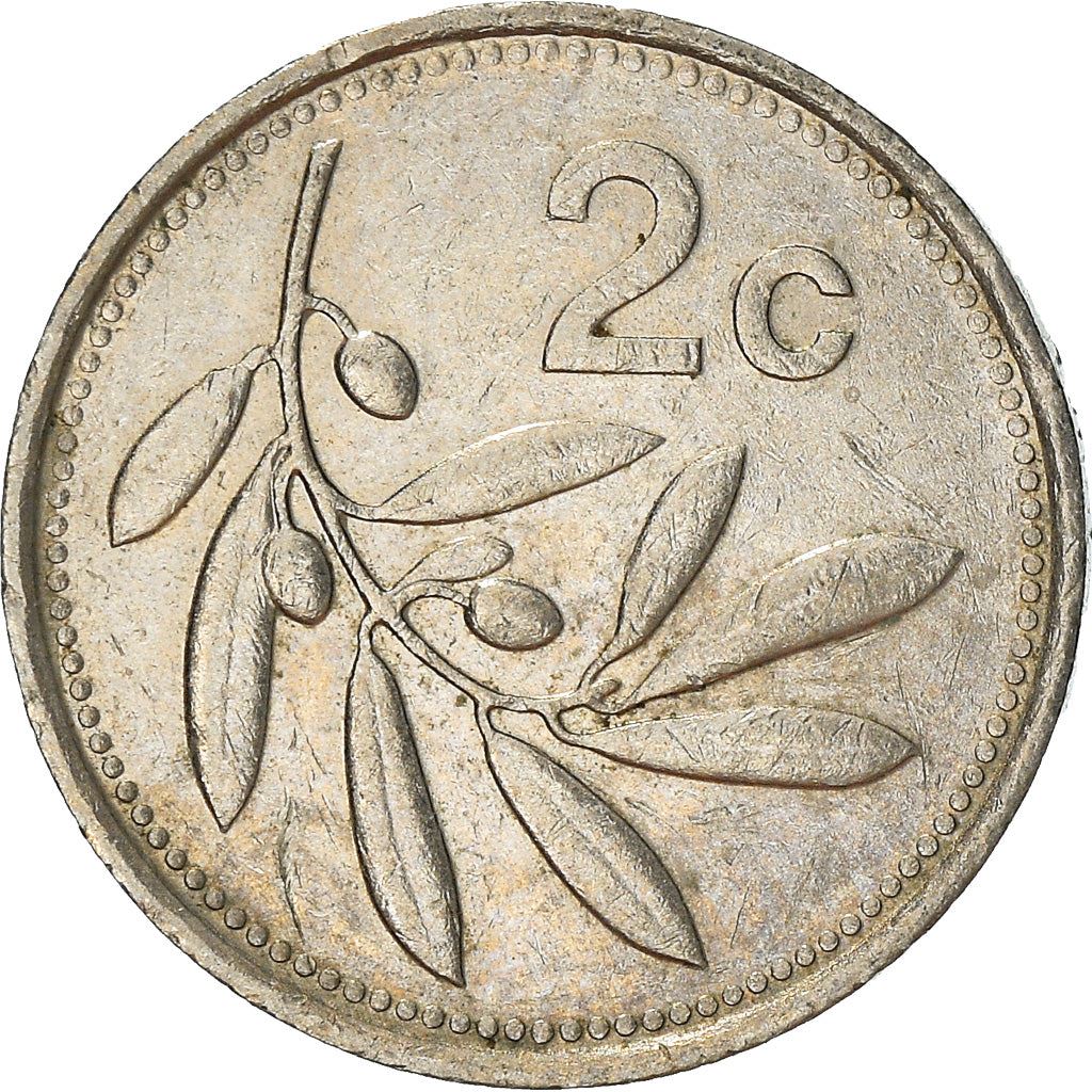 Malta Coin Maltese 2 Cents | Olive Branch | KM94 | 1991 - 2007