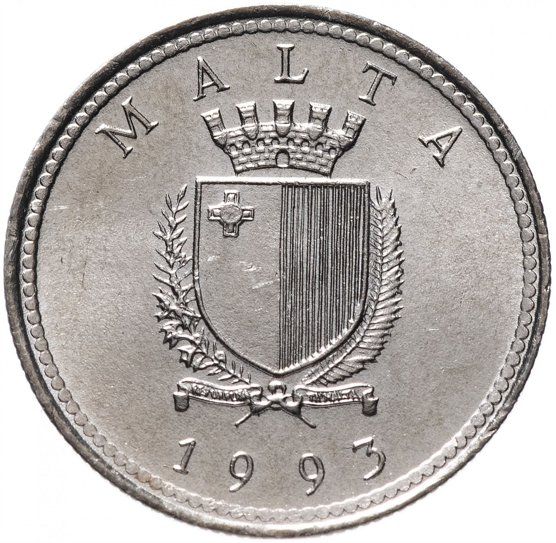 Malta Coin Maltese 2 Cents | Olive Branch | KM94 | 1991 - 2007