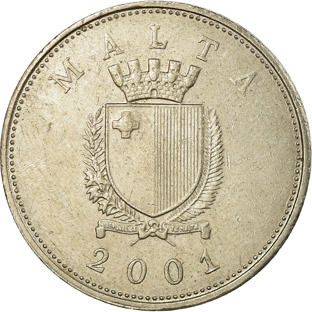 Malta Coin Maltese 25 Cents | Evergreen Rose | KM97 | 1991 - 2007