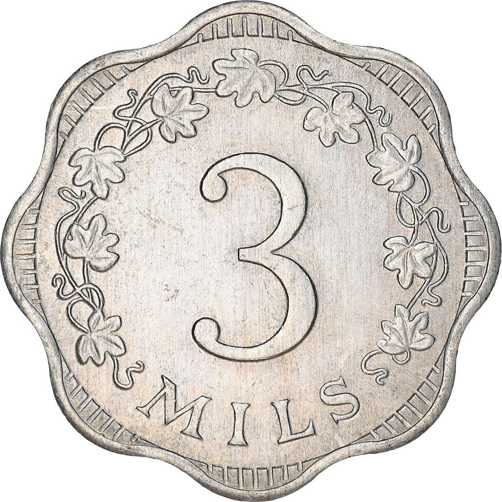 Malta Coin Maltese 3 Mils | Bee | Honeycomb | KM6 | 1972 - 2006